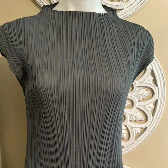 Pleated Women Dress Turtleneck Long Dress Elegant Vintage Dress - Picture 3 of 6